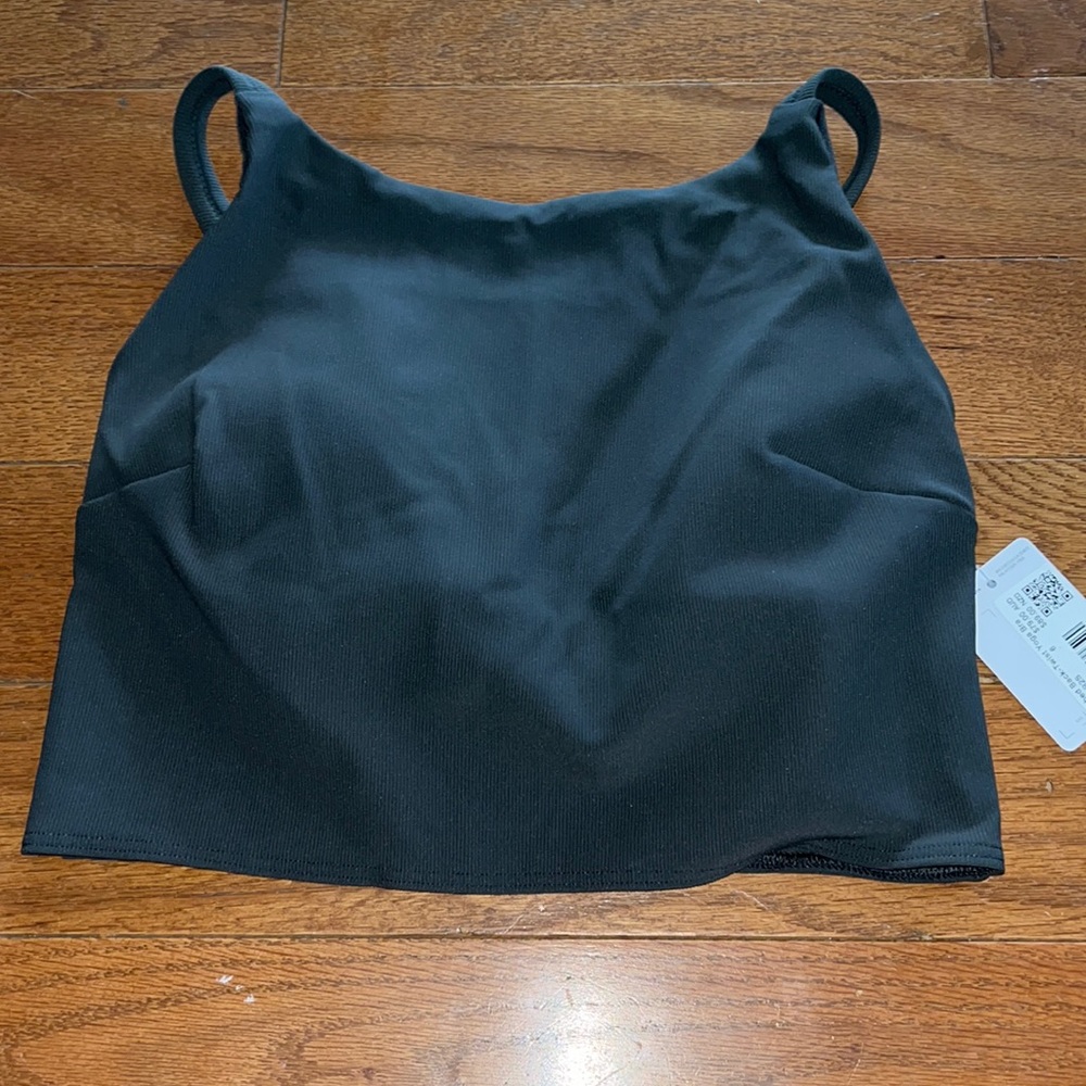 NWT! Lululemon Graphite Grey Ribbed Back-Twist Yoga Bra